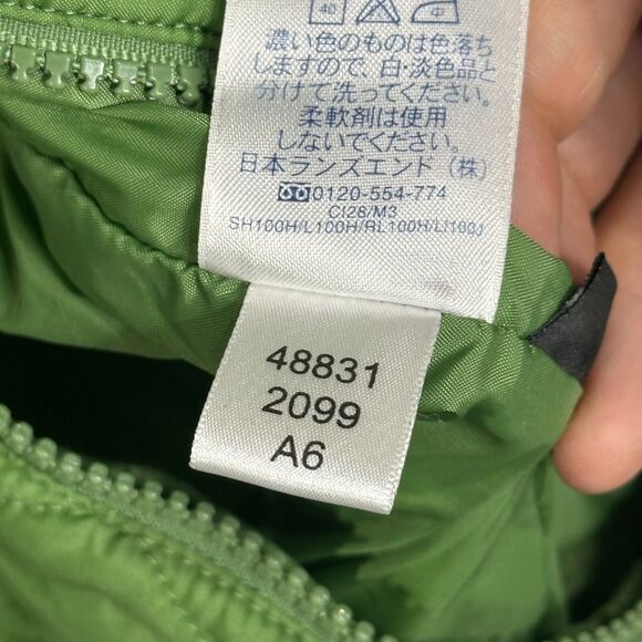 Lands End M Green Quilted Mockneck Jacket Lightweight Fall Thermolite Barn Chore - Picture 5 of 10